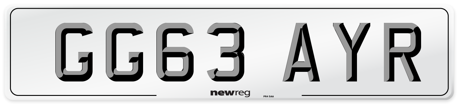 GG63 AYR Number Plate from New Reg